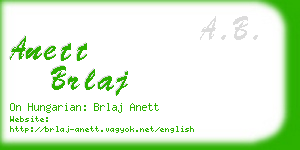 anett brlaj business card